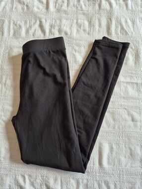 Shosho womens S/M black micro fleece lined tights NWOT